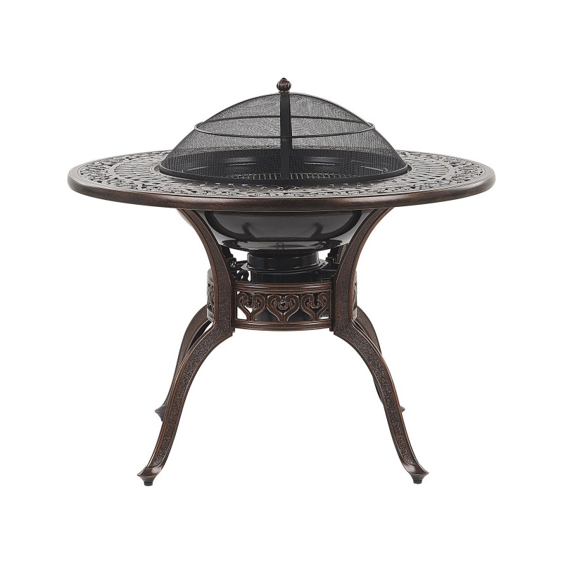 Stół ogrodowy MANFRIA 105 cm 105 cm Metal Ciemnobrązowy