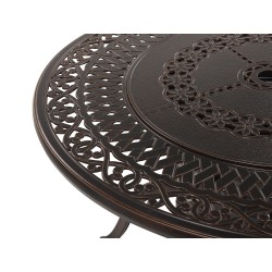 Stół ogrodowy MANFRIA 105 cm 105 cm Metal Ciemnobrązowy