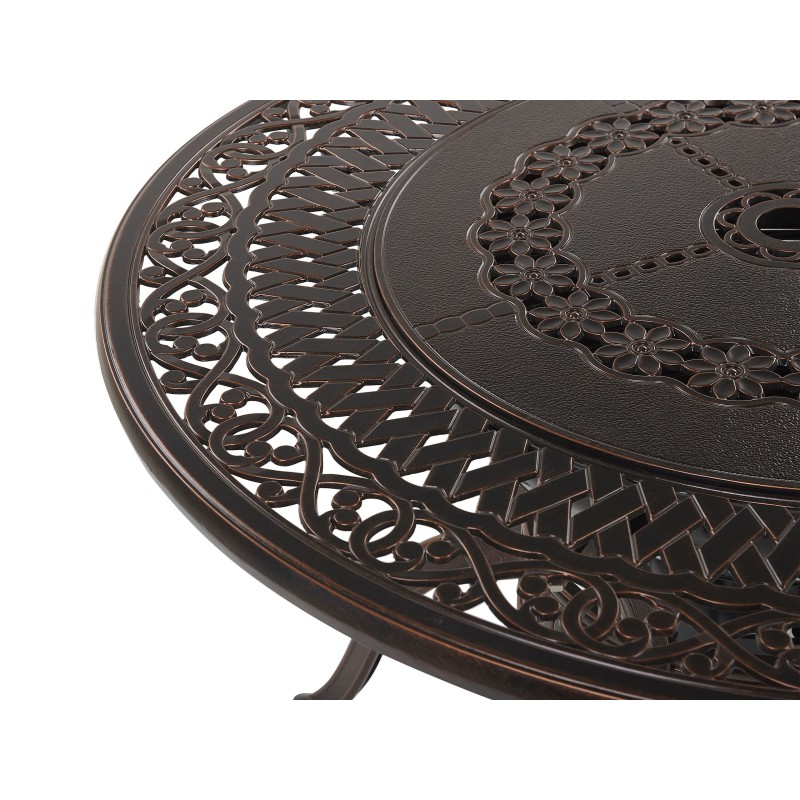 Stół ogrodowy MANFRIA 105 cm 105 cm Metal Ciemnobrązowy