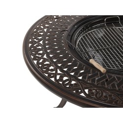 Stół ogrodowy MANFRIA 105 cm 105 cm Metal Ciemnobrązowy