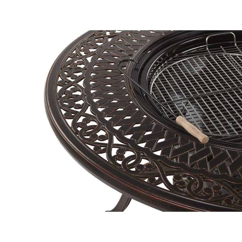 Stół ogrodowy MANFRIA 105 cm 105 cm Metal Ciemnobrązowy