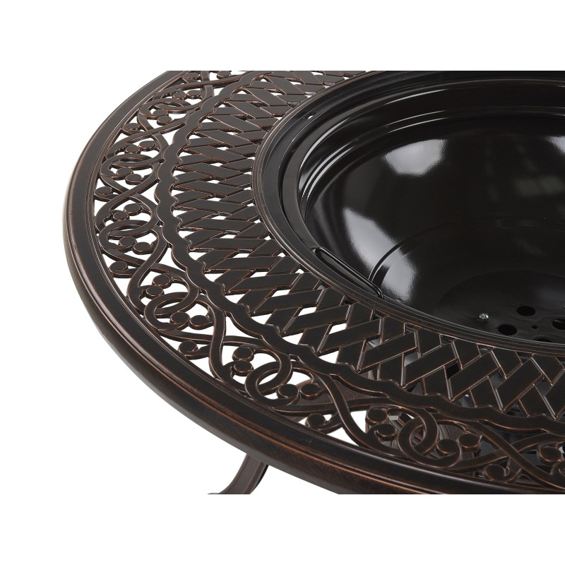 Stół ogrodowy MANFRIA 105 cm 105 cm Metal Ciemnobrązowy