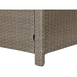 Zestaw ogrodowy ze stolikiem i otomaną dla 5 osób FONTI z poduszkami Technorattan Beżowoszary