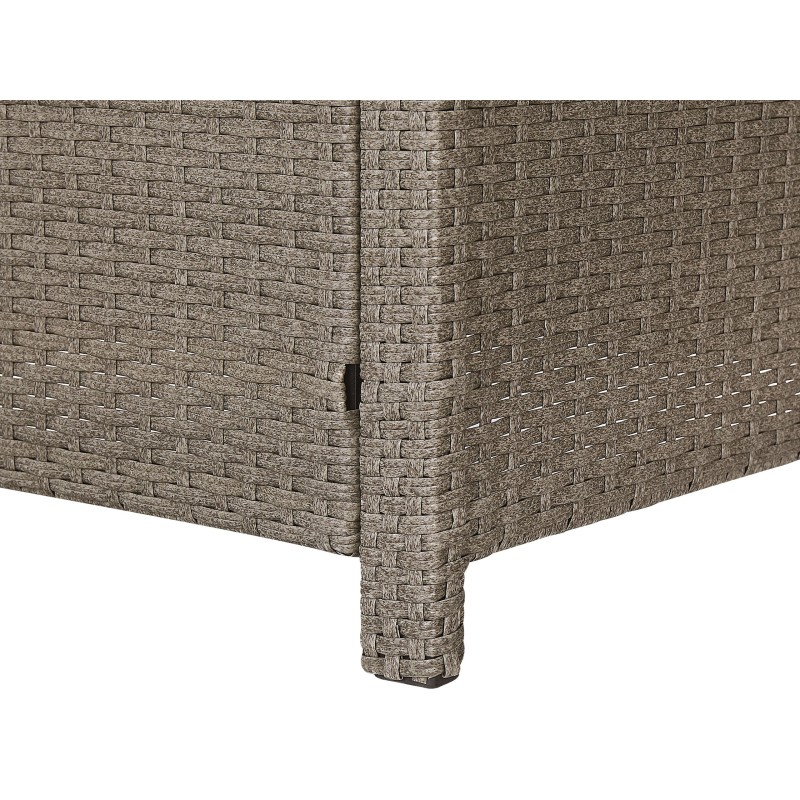 Zestaw ogrodowy ze stolikiem i otomaną dla 5 osób FONTI z poduszkami Technorattan Beżowoszary