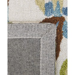 Dywan wełniany z motywem liści 160 x 230 cm wielokolorowy KINIK