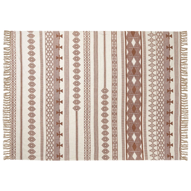 Koc JORHAT Bawełna 130 x 180 cm Beżowy