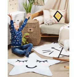 Dywan dziecięcy kot ⌀ 100 cm biały KITTY