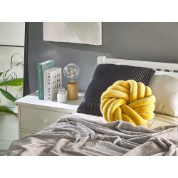 Poduszka dekoracyjna AKOLA Welur 30 x 30 cm Musztardowy Jednolity