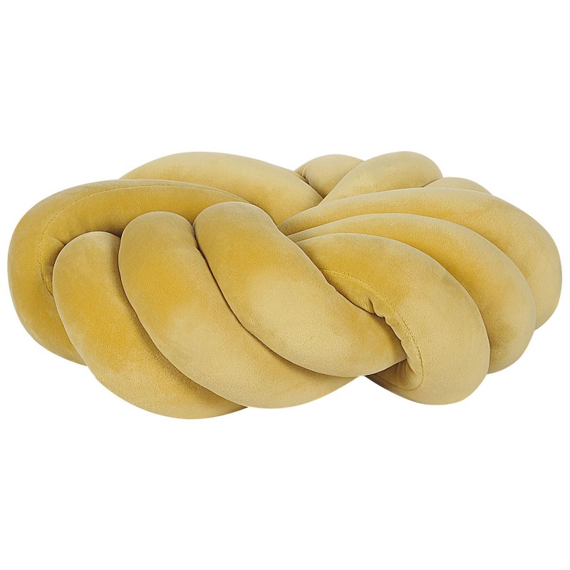 Poduszka dekoracyjna AKOLA Welur 30 x 30 cm Musztardowy Jednolity