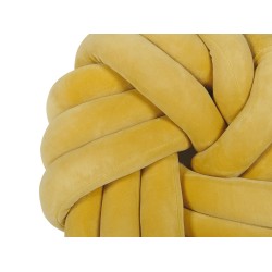 Poduszka dekoracyjna AKOLA Welur 30 x 30 cm Musztardowy Jednolity