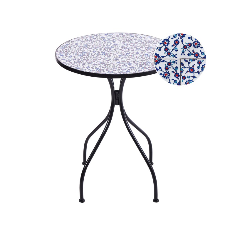 Stolik bistro CAMPRENA 60 cm 60 cm Metal Czarny