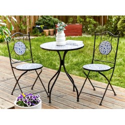 Stolik bistro CAMPRENA 60 cm 60 cm Metal Czarny