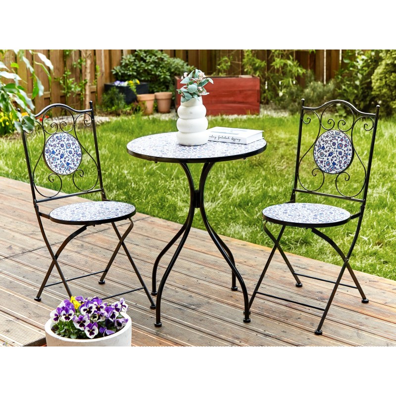 Stolik bistro CAMPRENA 60 cm 60 cm Metal Czarny