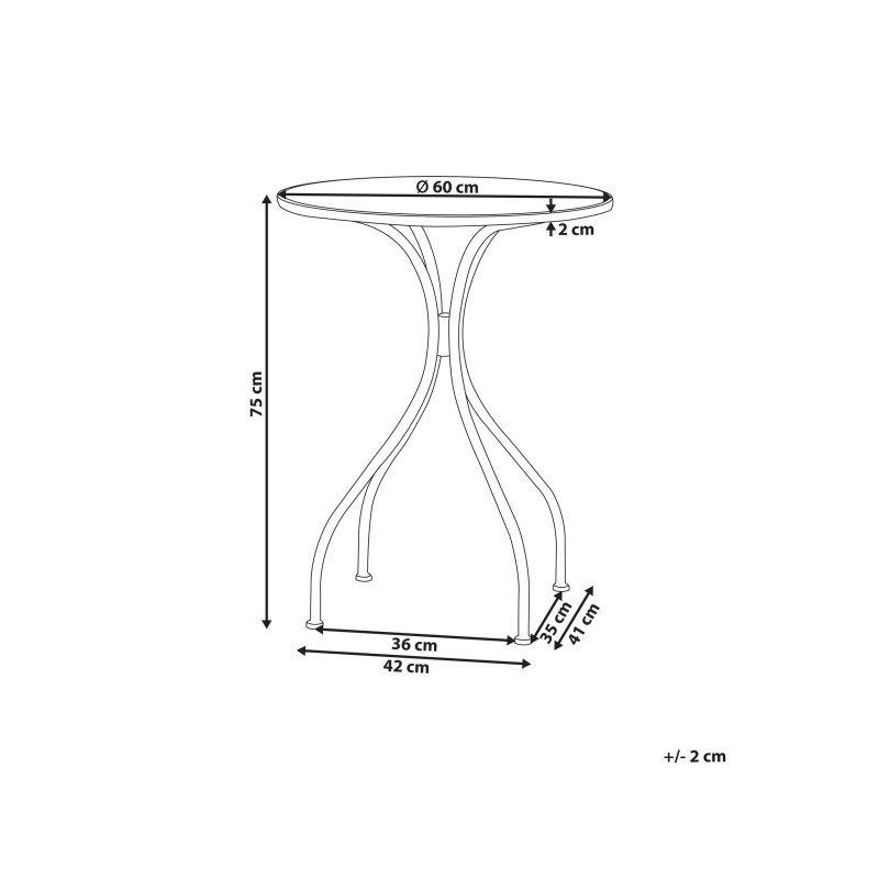Stolik bistro CAMPRENA 60 cm 60 cm Metal Czarny