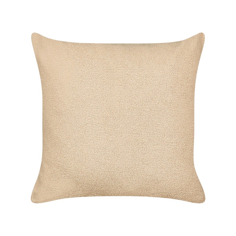 Zestaw 2 poduszek dekoracyjnych LEUZEA Boucle 60 x 60 cm Piaskowy Jednolity