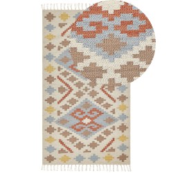 Dywan bawełniany kilim 80 x 150 cm wielokolorowy ATAN