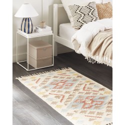 Dywan bawełniany kilim 80 x 150 cm wielokolorowy ATAN