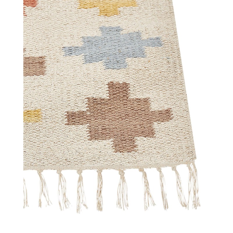 Dywan bawełniany kilim 80 x 150 cm wielokolorowy ATAN