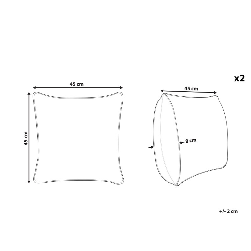 Zestaw 2 poduszek dekoracyjnych MERINGUE Welur 45 x 45 cm Ciemnoniebieski Wzór świąteczny
