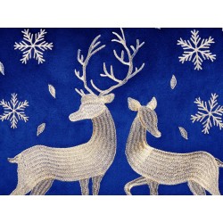 Zestaw 2 poduszek dekoracyjnych MERINGUE Welur 45 x 45 cm Ciemnoniebieski Wzór świąteczny