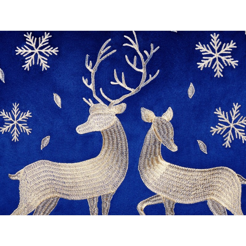 Zestaw 2 poduszek dekoracyjnych MERINGUE Welur 45 x 45 cm Ciemnoniebieski Wzór świąteczny