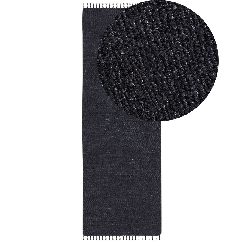 Dywan z juty 80 x 300 cm czarny SINANKOY