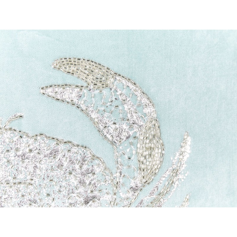 Zestaw 2 poduszek dekoracyjnych BOSSIELLA Welur 45 x 45 cm Błękitny Wzór zwierzęcy