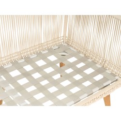 Narożnik ogrodowy ze stolikiem dla 5 osób ALCAMO Lewostronny Drewno akacjowe Jasnobeżowy