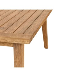 Narożnik ogrodowy ze stolikiem dla 5 osób ALCAMO Lewostronny Drewno akacjowe Jasnobeżowy