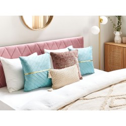 Zestaw 2 poduszek dekoracyjnych CONEFLOWER 45 x 45 cm Błękitny W paski