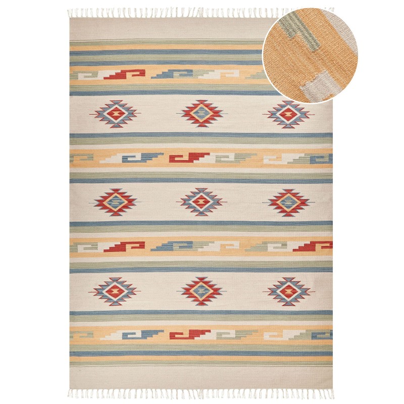 Dywan bawełniany kilim 200 x 300 cm wielokolorowy APARAN