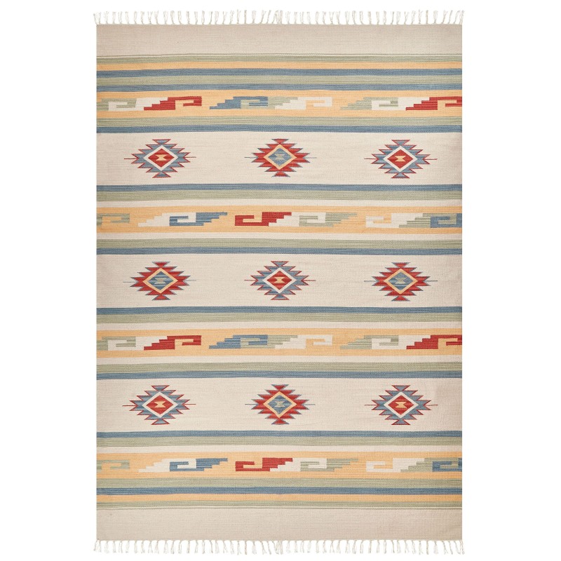 Dywan bawełniany kilim 200 x 300 cm wielokolorowy APARAN
