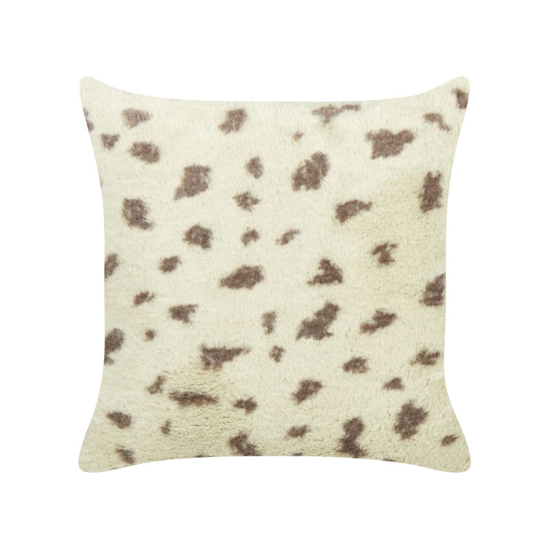 Zestaw 2 poduszek dekoracyjnych KASRA Sztuczne futro 45 x 45 cm Beżowy Wzór abstrakcyjny