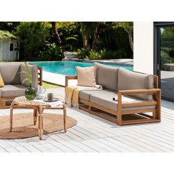 Sofa ogrodowa z certyfikowanego drewna akacjowego 2-osobowa jasna TIMOR II