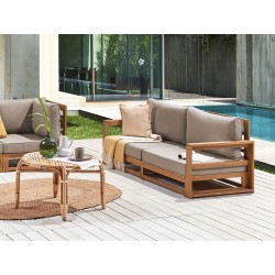 Sofa ogrodowa z certyfikowanego drewna akacjowego 2-osobowa jasna TIMOR II