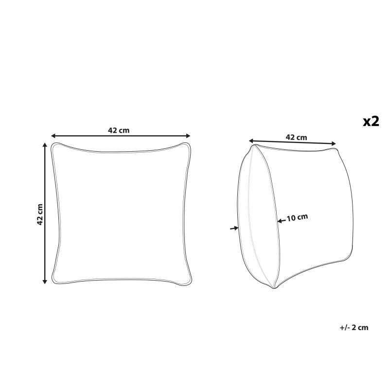 Zestaw 2 poduszek dekoracyjnych HAKONE 42 x 42 cm Beżowoszary Wzór geometryczny