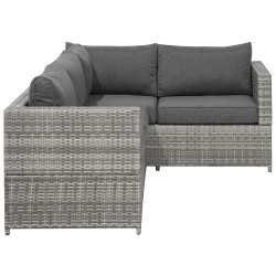 Narożnik ogrodowy ze stolikiem dla 4 osób AVOLA Lewostronny Technorattan Szary