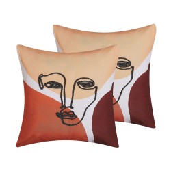 Zestaw 2 poduszek dekoracyjnych RUDBEKIA 45 x 45 cm Kolorowy Wzór abstrakcyjny