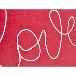 Poduszka dekoracyjna SIDERASIS Welur 45 x 45 cm Czerwony Z napisami