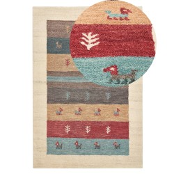 Dywan wełniany gabbeh 140 x 200 cm wielokolorowy SARILAR