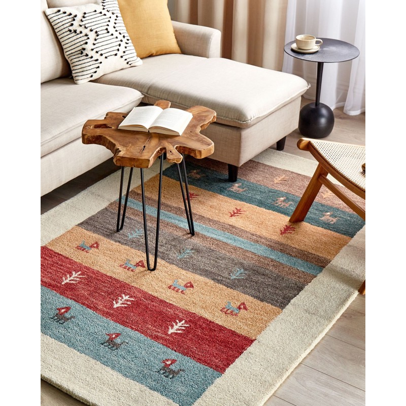 Dywan wełniany gabbeh 140 x 200 cm wielokolorowy SARILAR