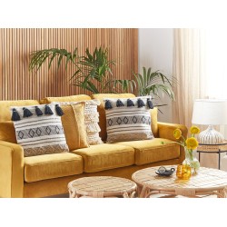 Zestaw 2 poduszek dekoracyjnych SAMBUCUS Bawełna 45 x 45 cm Beżowy Wzór geometryczny