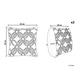 Zestaw 2 poduszek dekoracyjnych ESENKOY Bawełna 50 x 50 cm Jasnobeżowy Wzór geometryczny