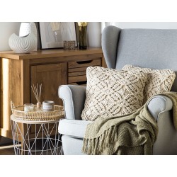 Zestaw 2 poduszek dekoracyjnych ESENKOY Bawełna 50 x 50 cm Jasnobeżowy Wzór geometryczny