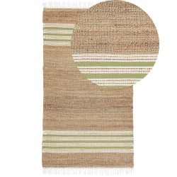 Dywan z juty 80 x 150 cm beżowo-zielony MIRZA