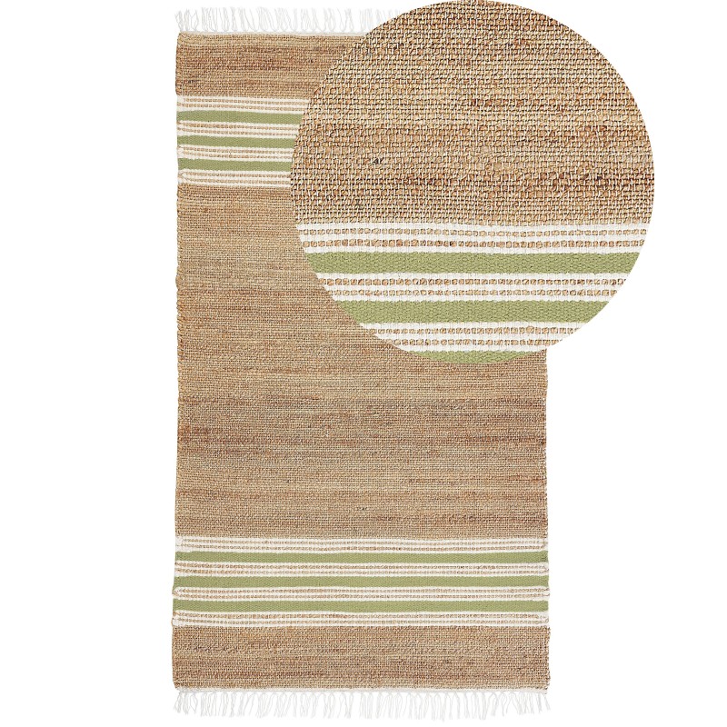 Dywan z juty 80 x 150 cm beżowo-zielony MIRZA