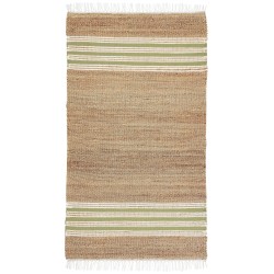 Dywan z juty 80 x 150 cm beżowo-zielony MIRZA