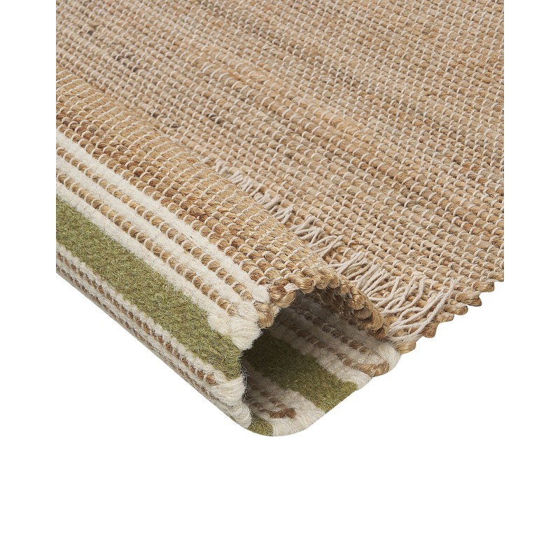 Dywan z juty 80 x 150 cm beżowo-zielony MIRZA