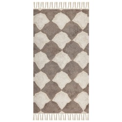 Dywan bawełniany 80 x 150 cm brązowy z beżowym SINOP