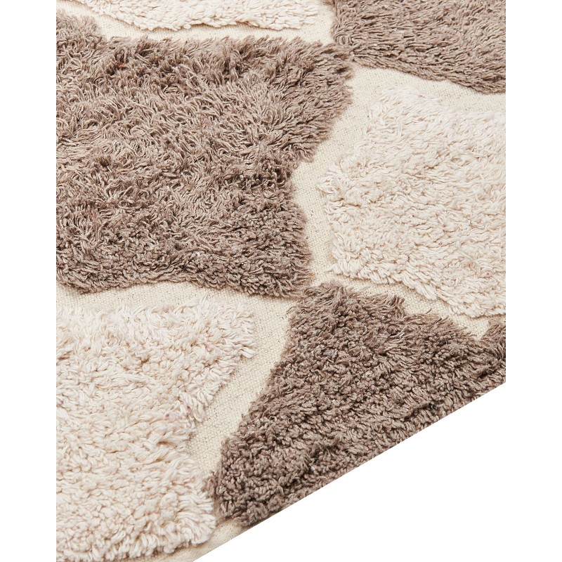 Dywan bawełniany 80 x 150 cm brązowy z beżowym SINOP